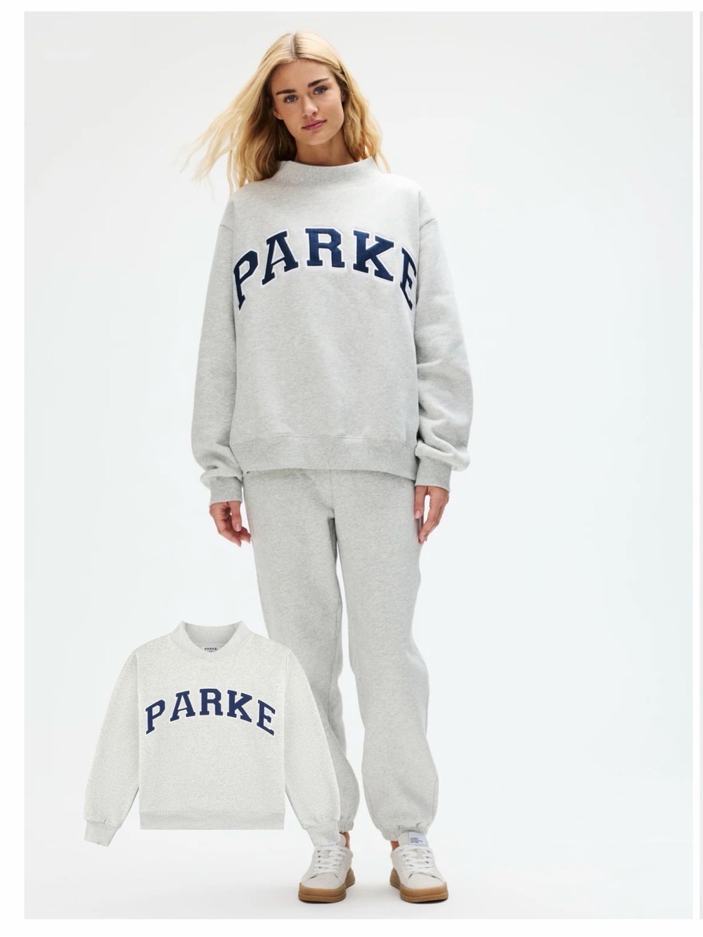 NIB Parke Varsity Mockneck Classic Gray